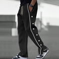 thumbnail image 2 of sususu Winter Pants for Men,Men's Contemporary Patchwork Drawstring Sweatpants Flexible Casual Trousers With Multiple Pockets For Everyday Wear Comfort - Black, 2 of 7