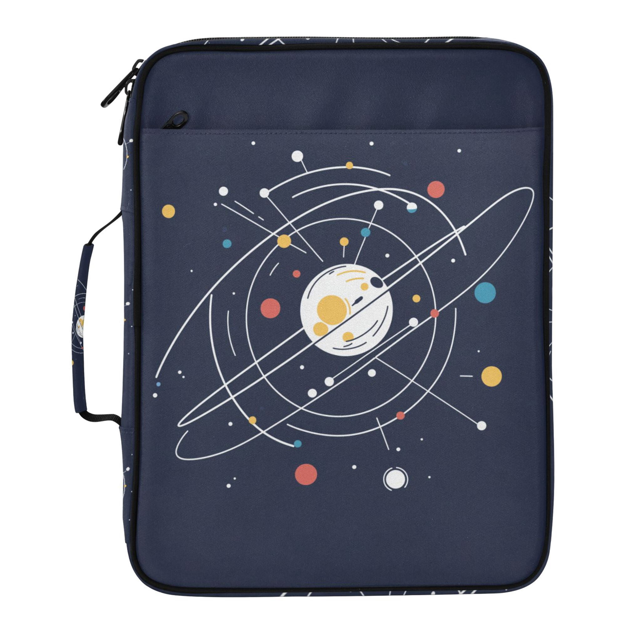 FORMRS Accordion File Folder A4 Size 7-Pocket Expanding Document Organizer Bag with 3 Ring Binder, White Planet