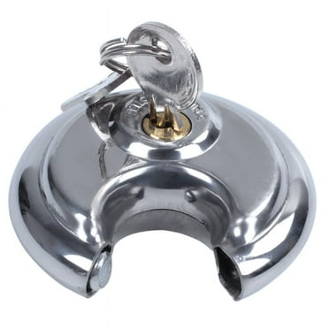 1x PADLOCKS HEAVY DUTY 70MM ROUND CIRCULAR DISC PADLOCK with 1 KEYS