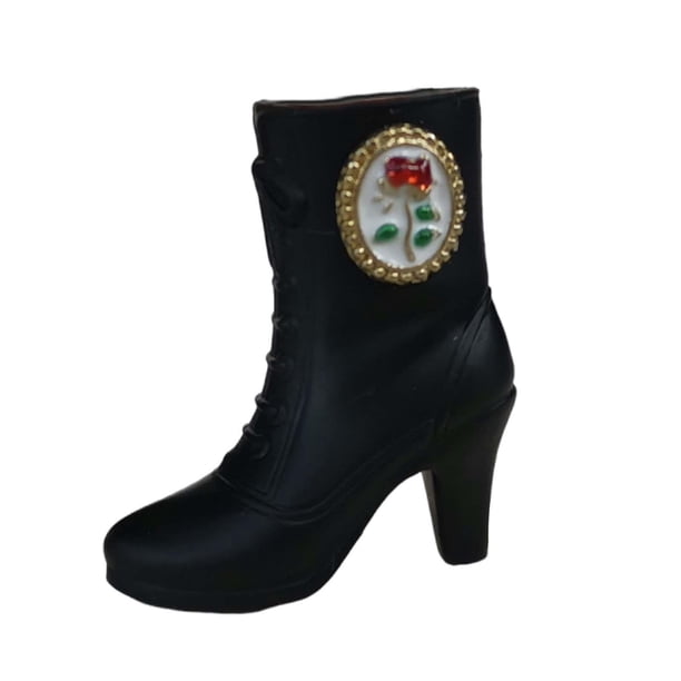 Figura a escala 1/6 con botas y zapatos de tacón alto para muñeca femenina de 12 pulgadas. Pantalón corto negro