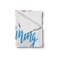 thumbnail image 2 of Saying Soft Flannel Fleece Throw Blanket, Tropical Hawaii Palm Trees Watercolor Stencil Design and Splashed Ink, Cozy Plush for Indoor and Outdoor Use, 50" x 70", Multicolor, by Ambesonne, 2 of 6