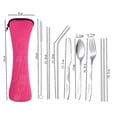 thumbnail image 2 of Outdoor Portable Stainless Steel Cutlery Set - Half Flower - Seven-piece Straw Set, 2 of 5