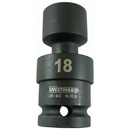 WESTWARD 1/2 in Drive Impact Socket Standard Socket, Black Oxide,15/16 in