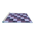thumbnail image 2 of Ahgly Company Machine Washable Indoor Square Checkered Blue Modern Area Rugs, 5' Square, 2 of 4