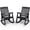 Black, variant on Vineego Oversized Outdoor Rocking Chair Set of 2, Heavy Duty Patio Rocker, All-Weather Resistant Front Porch Lawn Chairs for Outside, Light Brown