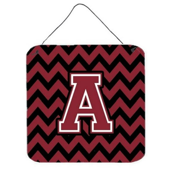 Letter A Chevron Garnet & Black Wall or Door Hanging Prints