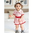 thumbnail image 4 of BemeyourBBs Baby Girl Golf Romper Dress Half Button Collared Short Sleeve Bodysuit, 4 of 9