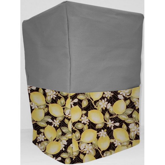 Canvas Lemon Blossoms Coffee Maker Cover by Penny's Needful Things (Gray)