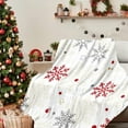 thumbnail image 5 of kladzum Snowflake Christmas Blanket 51.1"x39.3" Flannel Print Throw Blanket Soft Warm Nap Blanket Christmas Decorations Throw Blankets Holiday Gifts, Sofa, Bed, Travel Blanket, 5 of 6