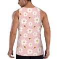 thumbnail image 3 of Xecao Daisy And Bee Men's Tank Top Workout Quick Dry Sleeveless Gym Jogging Muscle Shirts Summer Swim Beach Tops, 3 of 9