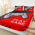 thumbnail image 3 of Manfei Gray Gamepad Twin Sheet Sets,Console Game Lovers Twin Fitted Sheet,Geometric Circle Dots Flat Sheet For Boy,Breathable Home Decor,3 Pieces, 3 of 7