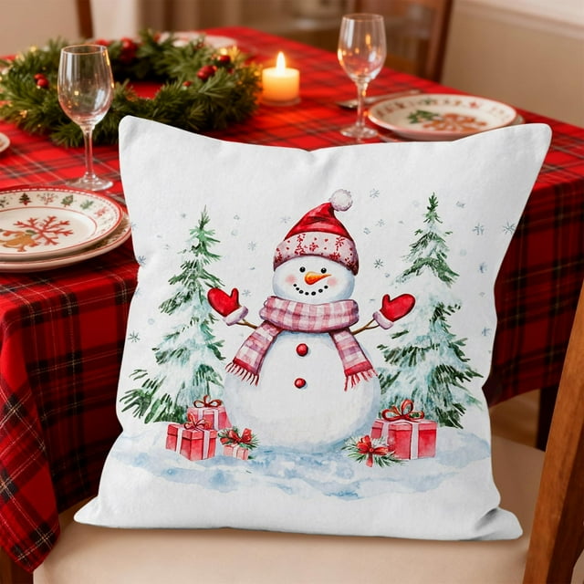 Funda de almohada de lino, adornos navideños, funda de almohada navideña, decoración navideña, decoración de sofá, almohada de lino, sofá de casa, decoración navideña, funda de almohada, decoraciones