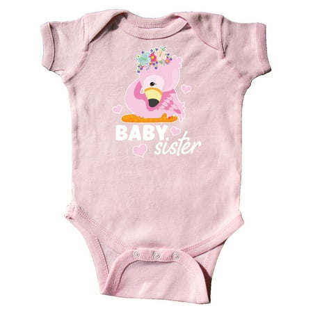 

Inktastic Cute Flamingo Baby Sister with Hearts and Flowers Gift Baby Boy or Baby Girl Bodysuit