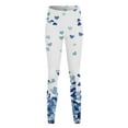 thumbnail image 4 of Womens Casual Pants with Heart Print Sports Leggings for Valentine's Day High Waist Stretch Tight Yoga Trousers F-Blue XXL, 4 of 4