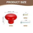thumbnail image 2 of Uxcell 20 Pack Ceramic Cabinet Knobs, 32mm/1.26" Mushroom Round Shaped Drawer Knobs Dresser Knob Pulls Handle with Screws for Wardrobes Bedroom Furniture Closet Cupboard, Red, 2 of 6