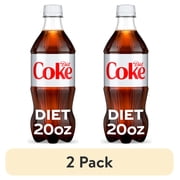 (2 pack) Diet Coke Soda Pop Bottle, 20 fl oz