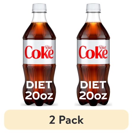 (2 pack) Diet Coke Soda Pop Bottle, 20 fl oz