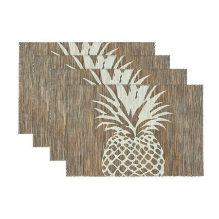 

Creowell Aloha Modern Pineapple Anti-Fatigue Air-Infused Placemats Brown Placemats 11.8*17.7in