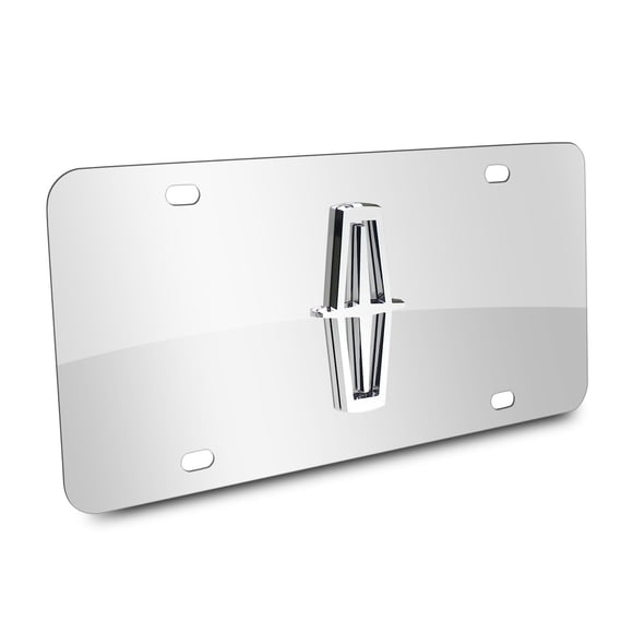 Au-Tomotive Gold, INC. Lincoln 3D Logo Chrome Stainless Steel License Plate,Chrome,12"x6"
