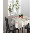 thumbnail image 4 of Happy Easter Suqare Tablecloth - 54 x 54 Inch, Spring Colorful Eggs Butterfly on Linen Waterproof & StainResistant Tablecloth, Washable Oil-proof Table Cover for Dining/Party/Wedding/Camping/Buffet, 4 of 9