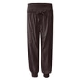 thumbnail image 4 of Mujeres Casual Color Sólido Bolsillos Vendaje Cintura Elástica Cómodos Pantalones Harén Odeerbi ODB-6, 4 of 5