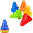 thumbnail image 1 of Conos de entrenamiento de carretera de 50 piezas, conos de entrenamiento deportivo de plástico, conos de tráfico, entrenamiento de fútbol, ​​entrenamiento de perros, 7,5 cm Rojo Verde, 1 of 5