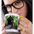 thumbnail image 2 of 3drose, Cambron Covered Bridge, Madison County Nature Trail, Huntsville, Al, 15oz Two-tone Yellow Mug, 2 of 6