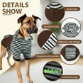 thumbnail image 3 of Kickred Knitted Dog Hoodie, Soft and Stretchy Dog Sweater with Pockets and Leash Hole, Cold Winter Dog Sweatshirt, Premium Oblique Striped Dog Fall Sweater Pullover Splicing Hoodie, Brown (M), 3 of 8