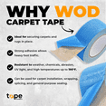 thumbnail image 3 of WOD Blue Double Sided Carpet Tape 3 in. x 25 feet. Strong Adhesion Indoor Outdoor Rugs, 3 of 8