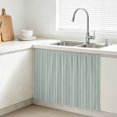 thumbnail image 3 of Sage Green Line Striped Small Cabinet Curtains 11"W x 13"L, Farmhouse Green Stripes Sink Skirt Dust-Proof Short Curtain for Bathroom Vanity Storage Cubby Desk, Self Adhesive Privacy Drapes, 3 of 9