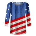 thumbnail image 4 of Biziza Casual Tops for Women 2024 Graphic Printed Tees 3/4 Length Sleeve T-Shirt Comfy Loose Fit Pullover Shirt Summer Fall Blouse (S-6XL), 4 of 5