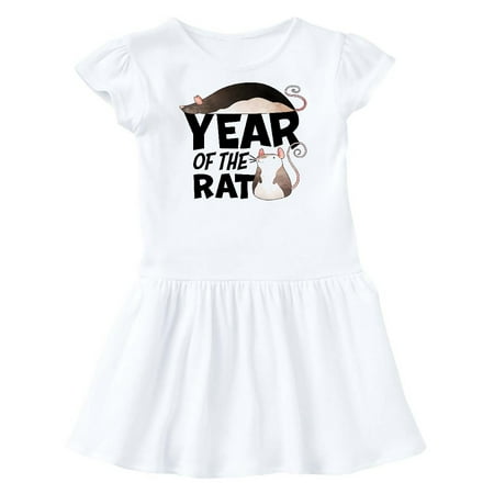 

Inktastic Year of the Rat Cute Black and White Rats Gift Toddler Girl Dress