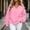 Pink, variant on Liuinsasek V Neck Oversized Drop Soulder Sweatshirt for Women Solid Pullover Comfortable Top Fashion Casual Long Sleeve Winter clothes