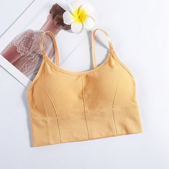 Rigardu bras for women Tank with Built in Bra Womens Tank Tops Strap Stretch Cotton Camisole with Built in Padded Shelf Bra Small Color A Beige One size