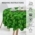 thumbnail image 4 of St Patricks Day Tablecloth Round Clover Shamrock Green Table Cloths Circular Table Cover Waterproof and Dustproof Wipeable Polyester Tabletop for Dining Kitchen Picnic Party Decor 60 Inch, 4 of 6