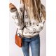 thumbnail image 4 of ABPHQTO Suéter de punto de cuello alto con copo de nieve de Navidad blanco para mujer, 4 of 5