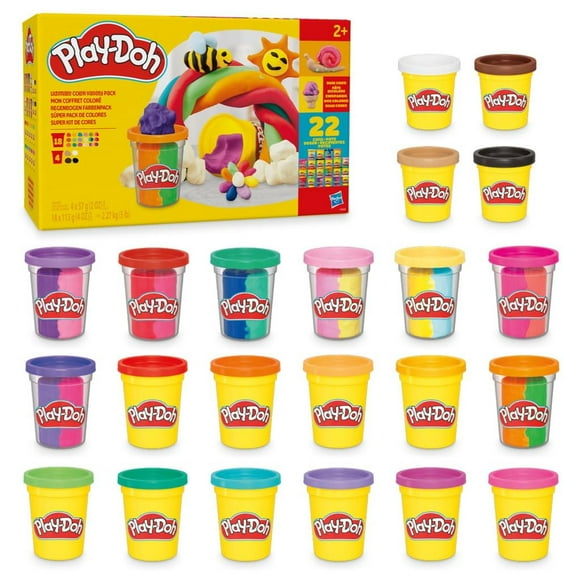 Súper Pack de Colores Play-Doh en Surtido Variado para Manualidades Infantiles 22 Latas de 57 y 113