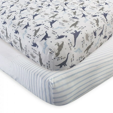 UPC: 0660168689617 | Touched by Nature Baby Boy Organic Cotton Crib Sheet  Dino  One Size