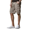 thumbnail image 3 of Matchstick Men Loose Solid Cargo Shorts with 8 Pockets, 3 of 7