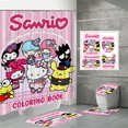 thumbnail image 1 of Fabricantes de fuentes de comercio electrónico transfronterizo Impresión digital 3D Cortina de ducha de baño de poliéster impermeable Hello Kitty Serie 3 fabricantes directos, 1 of 5