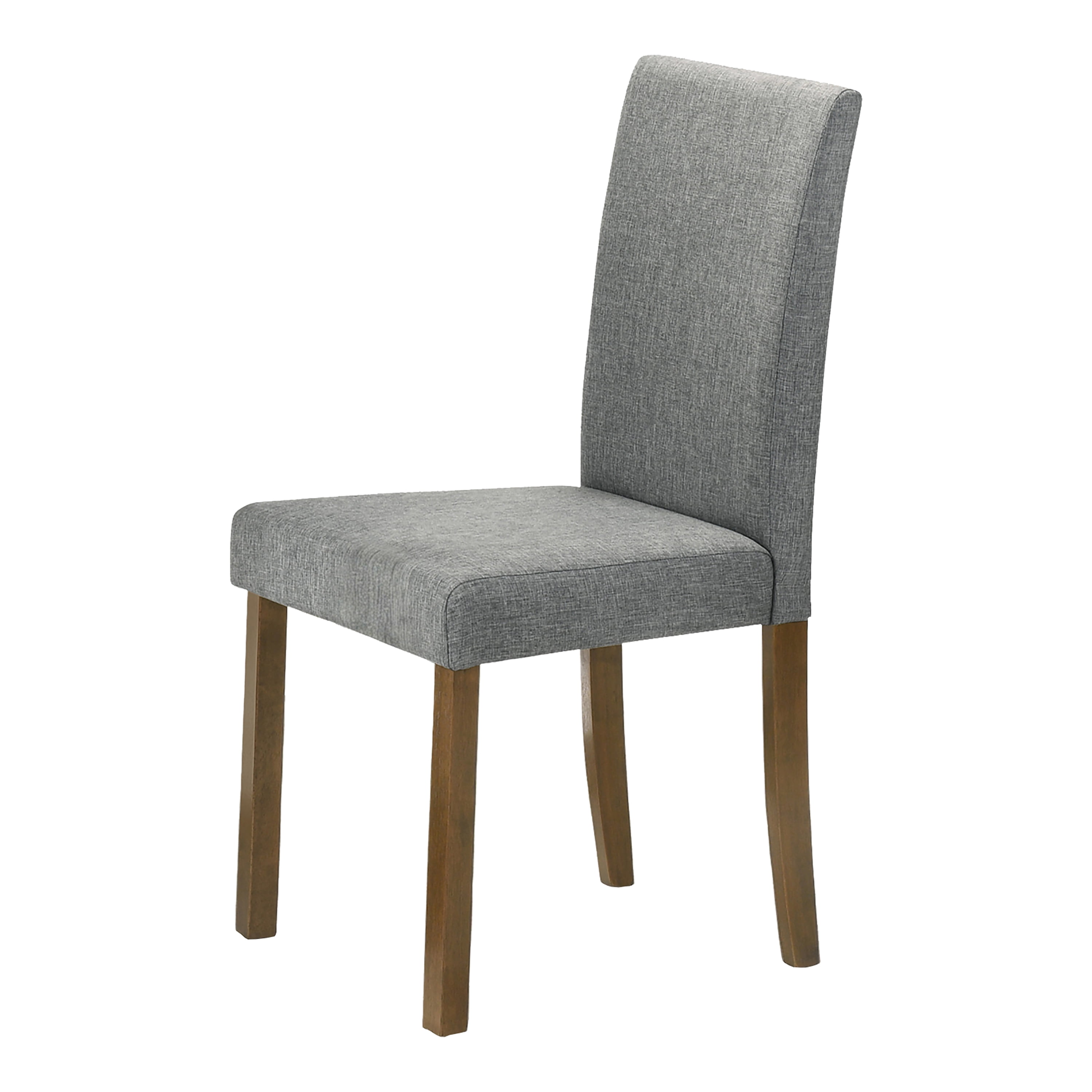 Furniture of America Risso Modern Fabric Upholstered High Back Dining Side Chairs, Medium Oak (Set of 4)