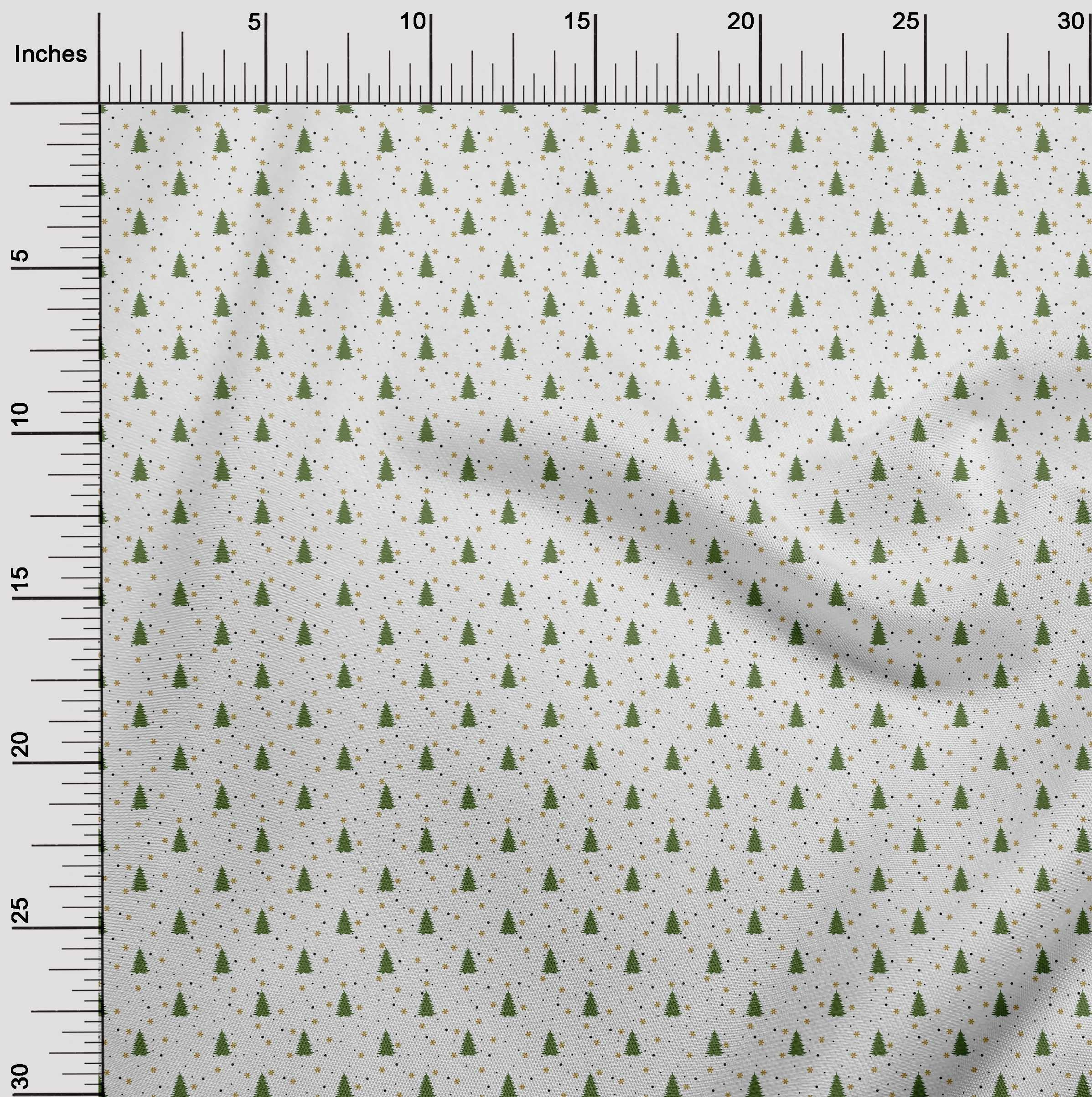 oneOone Georgette Viscose Green Fabric Merry Christmas Sewing Fabric By The Yard Printed Diy Clothing Sewing Supplies 42 Inch Wide-C17