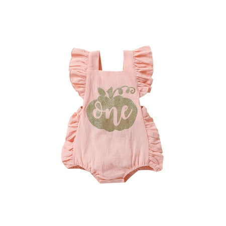 

Luckinbaby Baby Pumpkin Sequins Romper Sleeveless Backless Short Jumpsuit