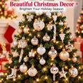 thumbnail image 6 of Velmasee 30PCS Shatterproof Christmas Tree Ornaments Set - Assorted Shapes Hanging Christmas Ball Ornaments Baubles Set with Strings for Holiday Xmas Tree Home Party Decor, 6 of 7