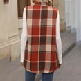 thumbnail image 5 of Weiqiqre Women's Vest Plaid Vest Button Down Sleeveless Lapel Neck Long Vest Tops Outerwear Casual Flannel Waistcoat Jackets, 5 of 8