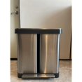 thumbnail image 1 of Ourlova Dual Trash Can, Stainless Steel 2x8 Gal (2 x 30L) Garbage Can, Steel Pedal Recycle Bin with Lid and Inner Buckets, Rectangular Hands-Free Kitchen Trash Can, 1 of 4