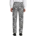 thumbnail image 3 of Unique Bargains Men's Animal Printed Flat Front Zipper Closure Party Prom Dress Pants 28 Zebra Print, 3 of 6
