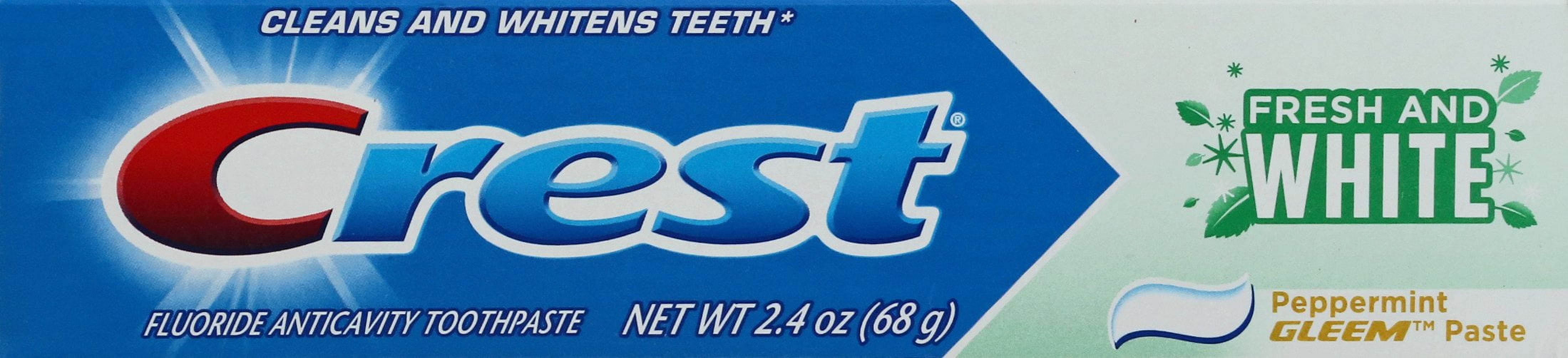 Crest Fresh & White Toothpaste Peppermint Gleem - 2.4oz