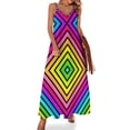 thumbnail image 1 of Camisa con estampado de fiesta de neón | Estampado de colores fluorescentes de neón multicolor | Vestido sin mangas Vestido largo para mujer, 1 of 7