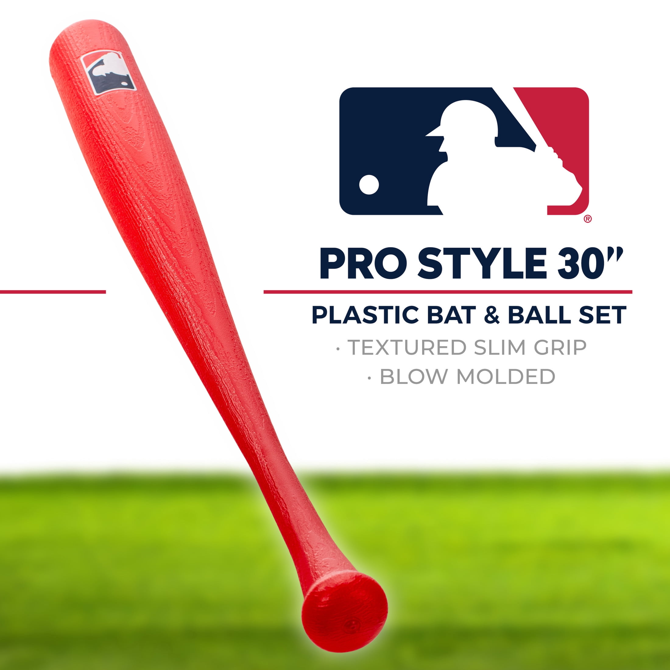 Franklin Sports MLB Plastic Baseball Bat & Ball Combo, Red
